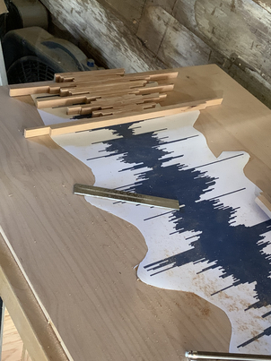Soundwave section in progress with template undeneath being used as guidline.