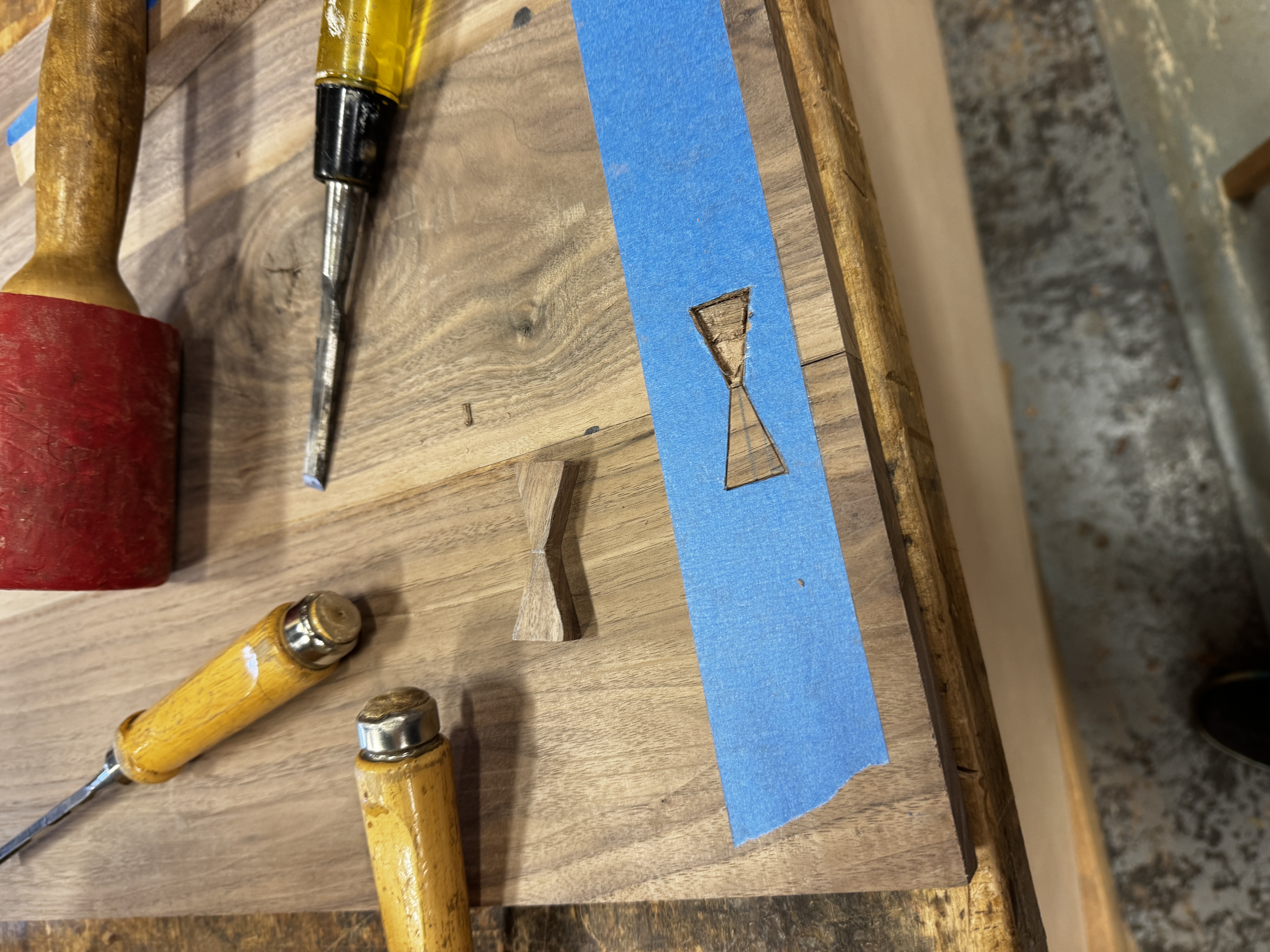 Repairing a damaged panel for the cabinet.